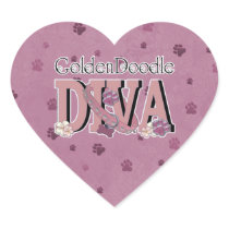 GoldenDoodle DIVA Heart Sticker