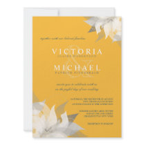 Goldenrod and White Floral Wedding Invitations