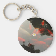 Goldfish and flower keychain