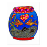 Goldfish in glass bowl post cards