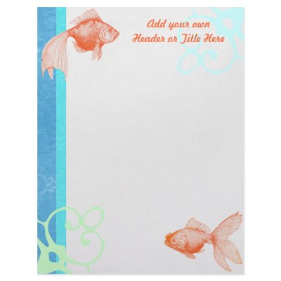Goldfish Letterhead Stationery by Customizables