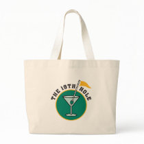 golf 19th hole drink time humour tote bags