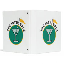 golf 19th hole drink time humour 3 ring binder
