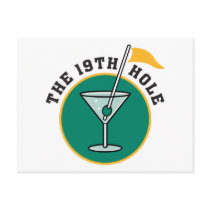 golf 19th hole drink time humour post card