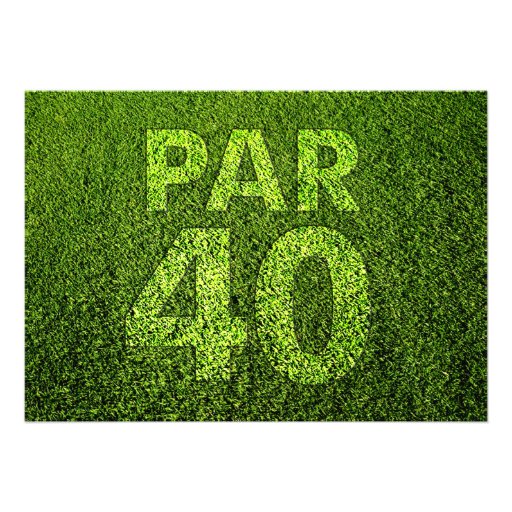 Golf 40th Birthday Party Invites