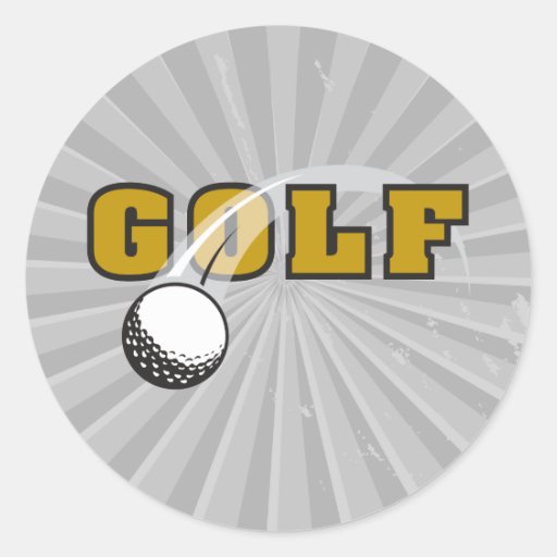 golf and goflball text logo design sticker
