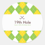 Golf Argyle Preppy Gift Label Sticker