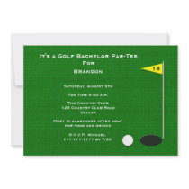 Golf Bachelor Party Invitation -- 18th Golf Hole