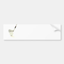 Golf Ball and Club Bumper Sticker