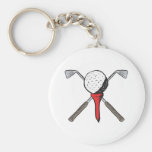 golf ball and clubs crossbones keychain