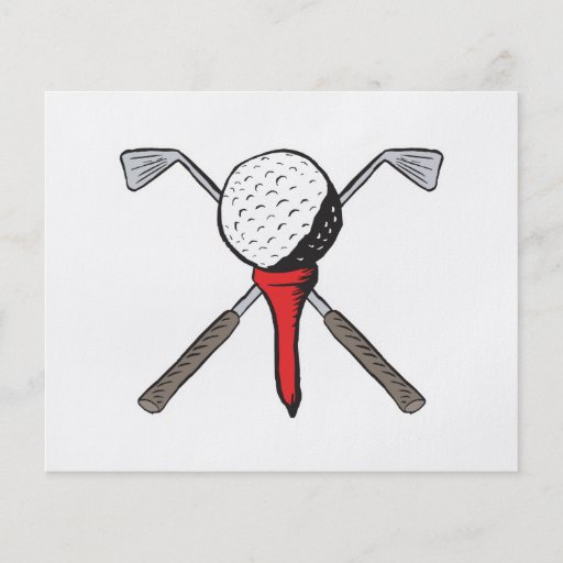 golf ball and clubs crossbones personalized flyer