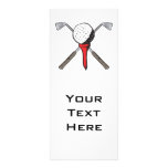golf ball and clubs crossbones personalized rack card