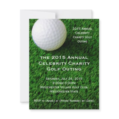 Golf Ball and Turf Custom Golf Outing Invitations by CustomInvites