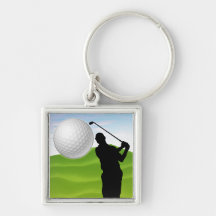 Golf Ball Coming at You Key Chains