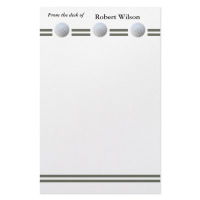 "Golf Ball in Triplicate" Personalized Stationery by GolfClub