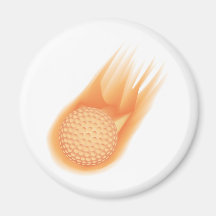 golf ball on fire fridge magnet