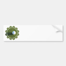 Golf Ball on Golf Green Bumper Stickers