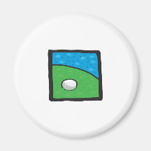 Golf Ball On Green Golf Design Fridge Magnet