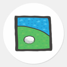 Golf Ball On Green Golf Design Sticker