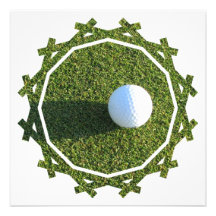 Golf Ball on Green Invitation