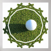 Golf Ball on Green Poster Print