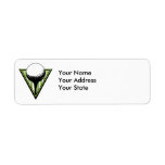 golf ball on tee graphic return address label