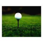 Golf Ball on Tee with Green Turf Photo Print photography