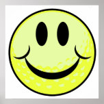 golf ball smile face posters