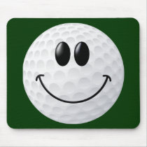 Golf Ball Smiley Face Mouse Pad