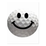 Golf ball smiley post card