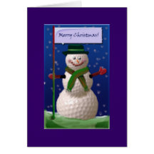 Golf Ball Snowman for the Golf Nut Greeting Cards