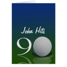 Golf Birthday Invitation for 90 year old Cards