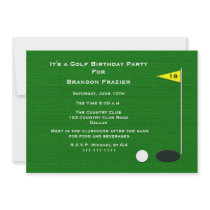 Golf Birthday Party Invitation -- 18th Golf Hole