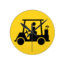 Golf Buggy Round Wallclock