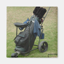 Golf Cart Bag Square Magnet