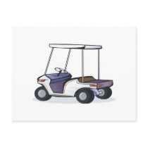 golf cart graphic postcard
