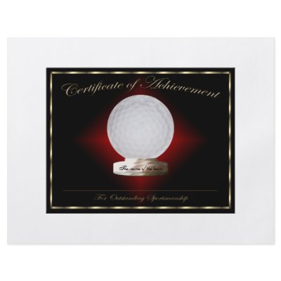 Golf Certificate of Achievement Flyer Design by Firecrackinmama