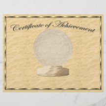 Golf Certificate of Achievement Flyers