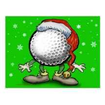 Golf Christmas Post Cards