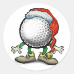 Golf Christmas Round Stickers