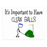 Golf "CLEAN BALLS"  Golf Humour Gifts Post Cards