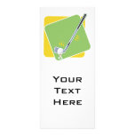 golf club teeing off vector graphic rack card template