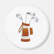 Golf Clubs and Bag Fridge Magnet