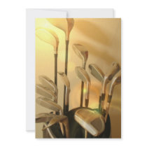 Golf Clubs in Bag Invitation