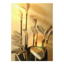 Golf Clubs in Bag Invitation