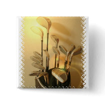 Golf Clubs Square Button