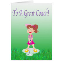 Golf Coach Thank You Card