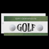 Golf Course Business Gift Certificate rack cards