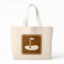 Golf Course Highway Sign Canvas Bags