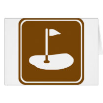 Golf Course Highway Sign Greeting Cards